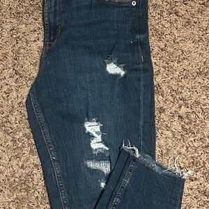 Old Navy Dark Blue Distressed Skinny Jeans